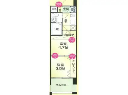 ORIENT BLD NO54 WES-PROJECT博多駅南(2K/13階)の間取り写真