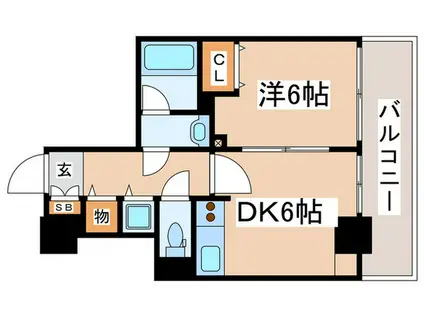 ライオンズタワー池袋(1DK/6階)の間取り写真