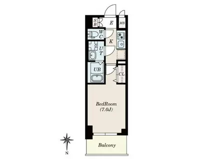 S―RESIDENCE名駅ノースII(1K/7階)の間取り写真