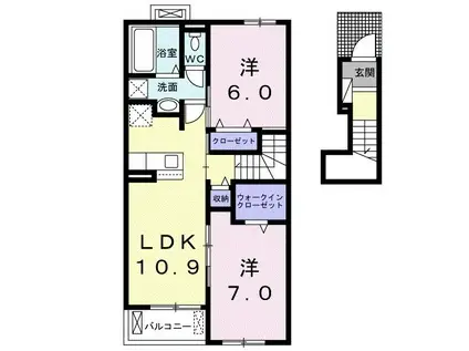 ジーシーI(2LDK/2階)の間取り写真