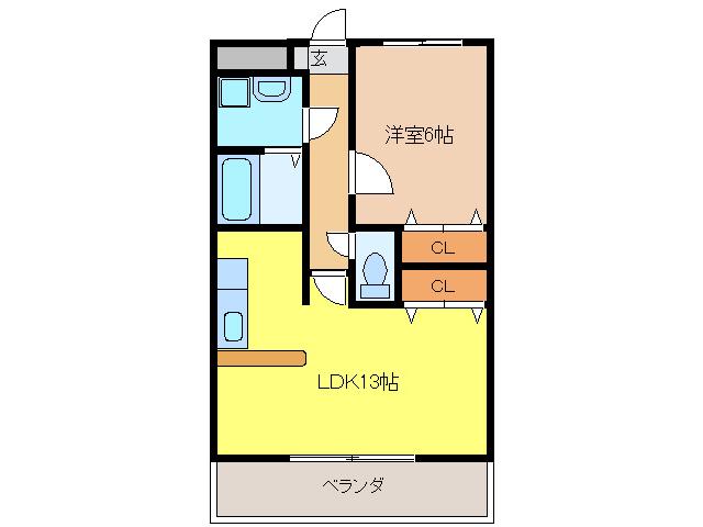 ENCOURAGER(1LDK/3階)の間取り写真