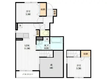 ベルリードメイプル(2SLDK/1階)の間取り写真