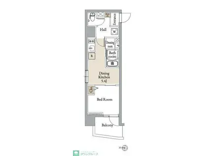 グランカーサ住吉III(1LDK/3階)の間取り写真
