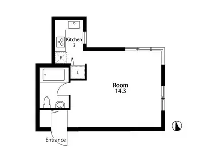 BLOCKS COURT(1K/3階)の間取り写真