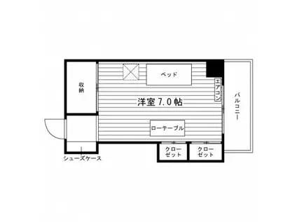 学生会館 ユニハーモニーセレビスタ (ワンルーム/3階)の間取り写真
