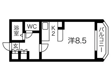 GRAND VALUE TOYOHIRA(1K/1階)の間取り写真