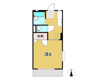 ラフォーレなぎさ(1K/1階)の間取り写真