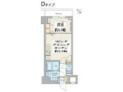 クレストコート江古田(1LDK/3階)の間取り写真