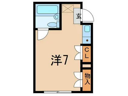 カーサ玉川(ワンルーム/3階)の間取り写真
