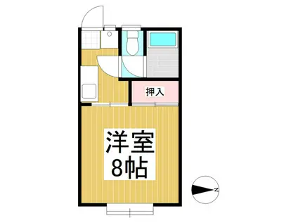 ホワイトハウス(1K/2階)の間取り写真