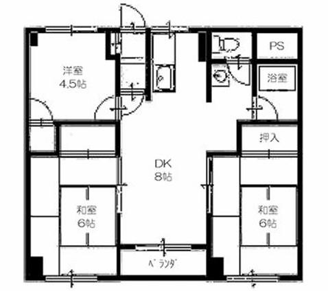 船場東ビル(3DK/5階)の間取り写真