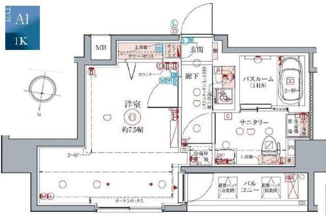 クレヴィスタ中野新橋(1K/3階)の間取り写真