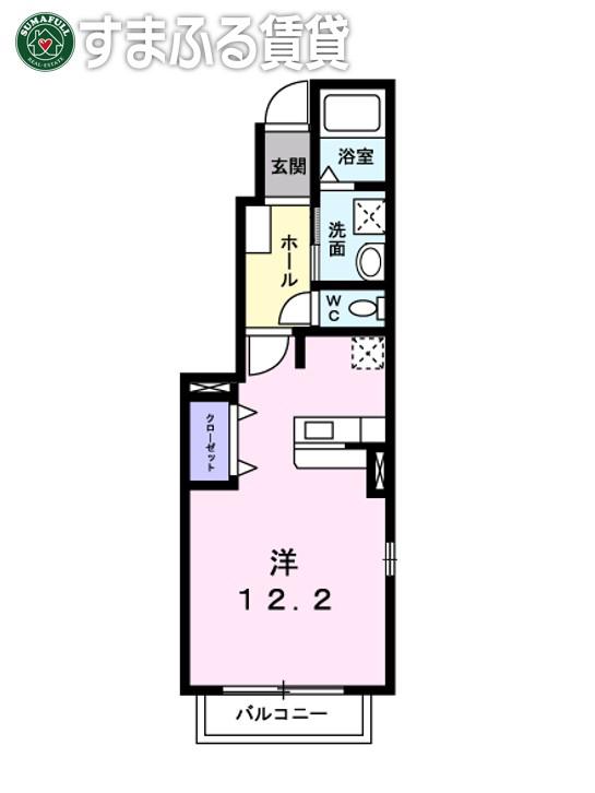 アーバン・ベル(ワンルーム/1階)の間取り写真