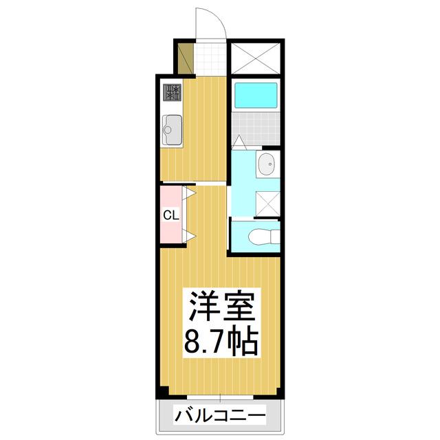 ユニヴァリグレイス(1K/2階)の間取り写真