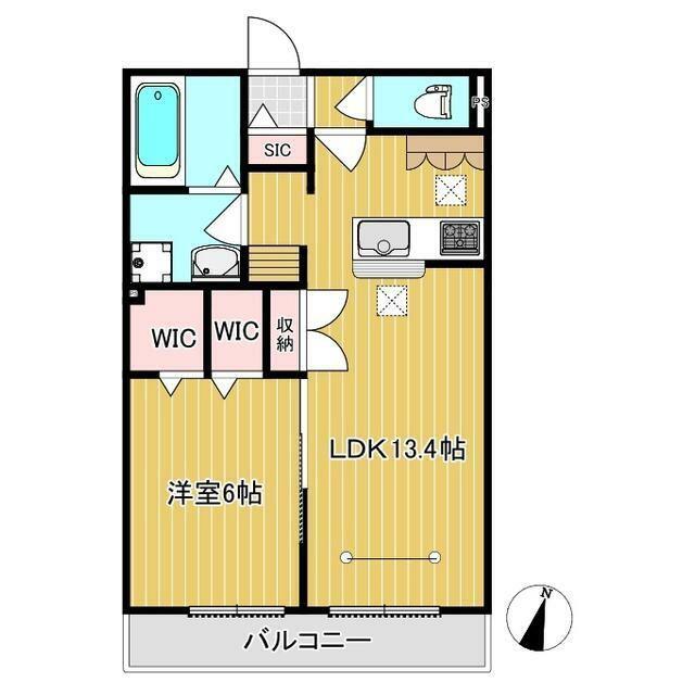 QUATRE西瑞江(1LDK/1階)の間取り写真