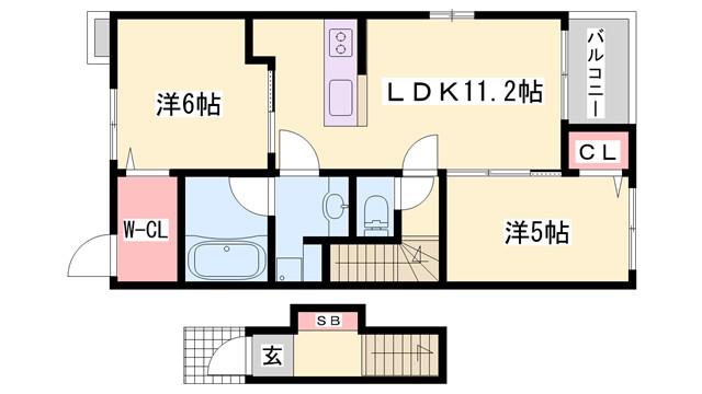 ファイン コルソV(2LDK/2階)の間取り写真