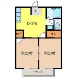 サンハイツ福寿(2DK/1階)の間取り写真