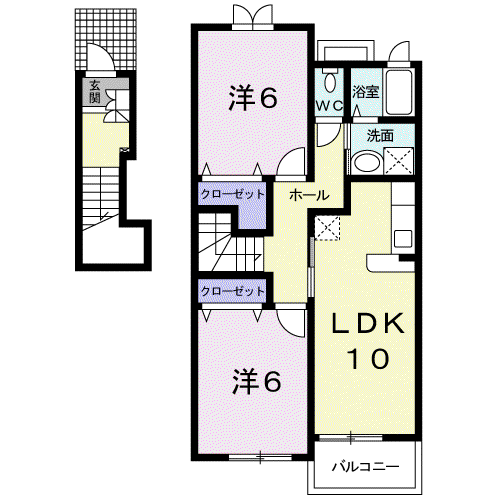 ブリーゼ(2LDK/2階)の間取り写真