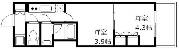 GENOVIA世田谷桜(2K/3階)の間取り写真