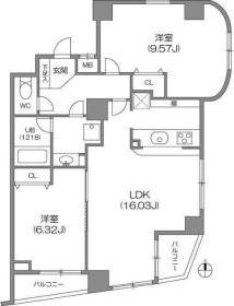 フイユ・ドール目白(2LDK/6階)の間取り写真