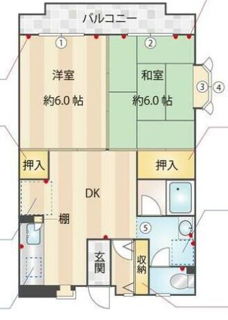 アスタック543(2DK/3階)の間取り写真
