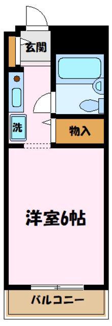 セントヒルズ登戸(ワンルーム/2階)の間取り写真