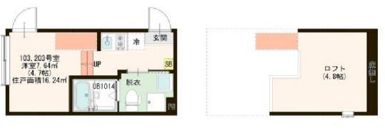 ブリエ新小岩(ワンルーム/1階)の間取り写真