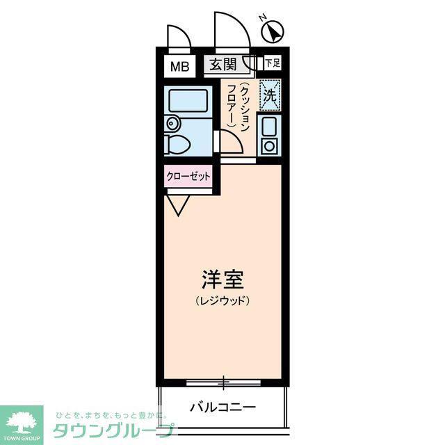 菱和パレス世田谷千歳台(ワンルーム/1階)の間取り写真