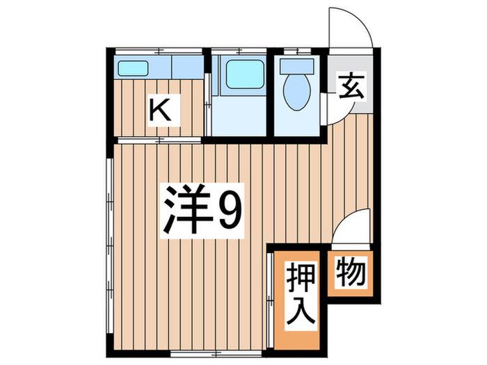 ハウスきさらぎ(1K/2階)の間取り写真