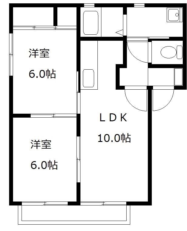 パルステージ蘇我(2LDK/2階)の間取り写真