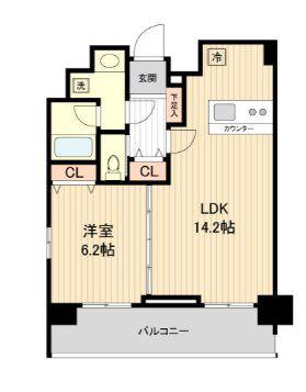 KDXレジデンス板橋本町(1LDK/11階)の間取り写真