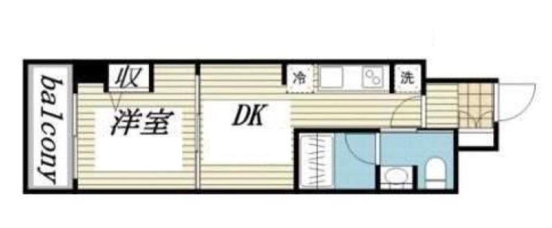 CREAL門前仲町II(1DK/3階)の間取り写真