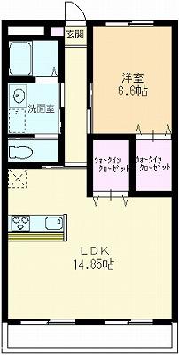 KS HILL(1LDK/1階)の間取り写真