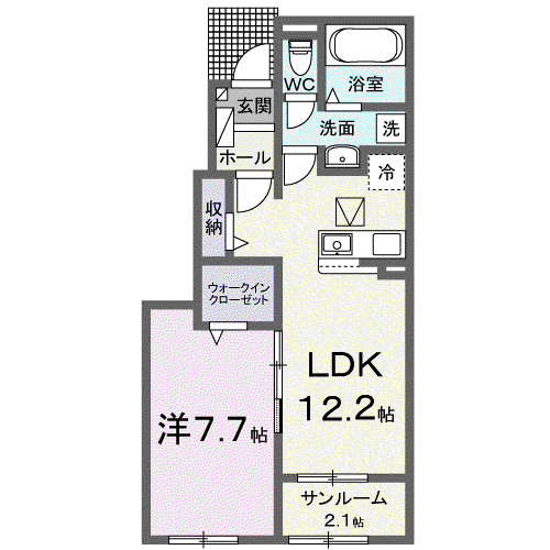 グランドレジデンスM17(1LDK/1階)の間取り写真