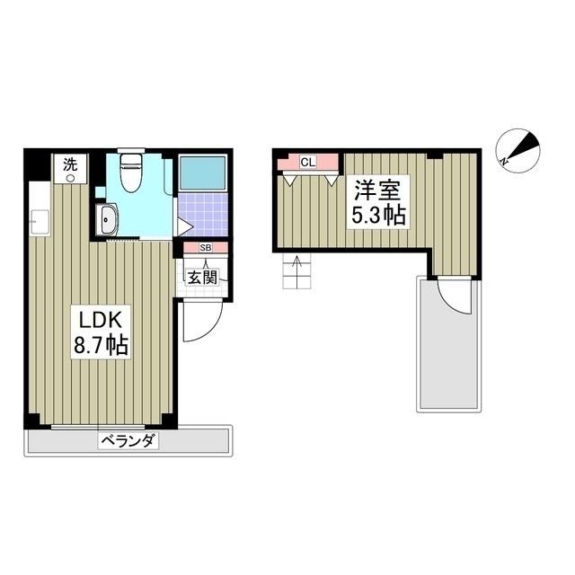 KAIROS銀座イースト(1LDK/4階)の間取り写真