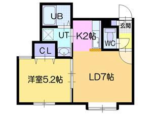 グリーンハイツ(1LDK/2階)の間取り写真