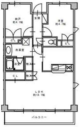 メゾンアイ(2LDK/1階)の間取り写真