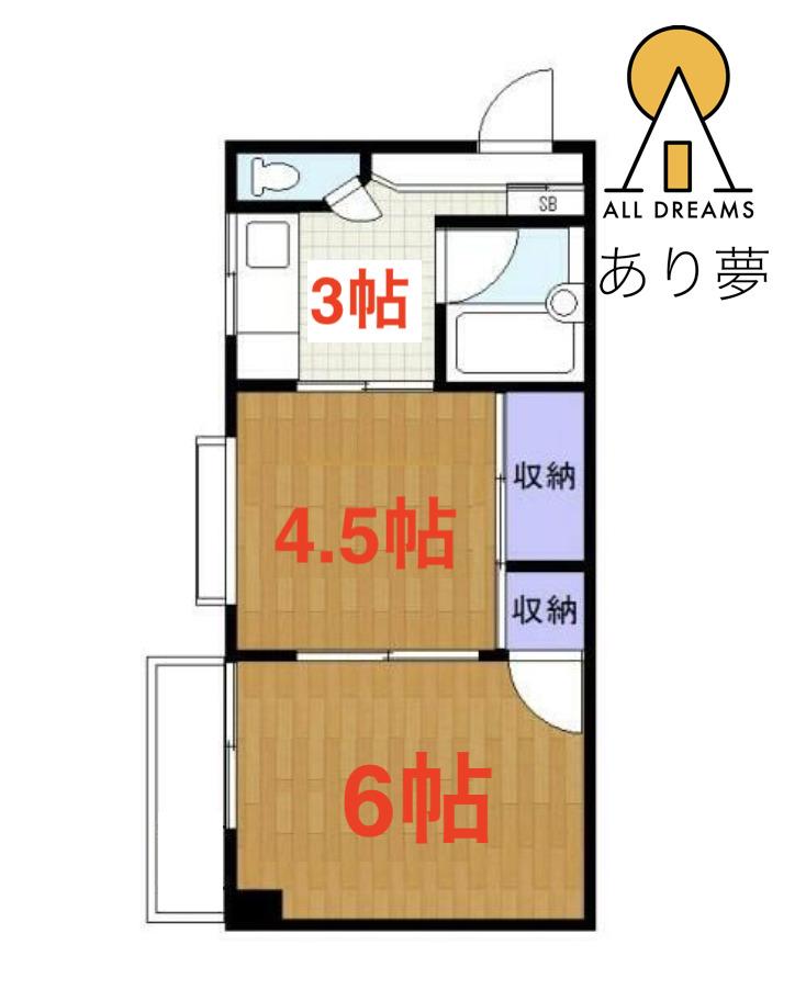 マコト第2ビル(2K/2階)の間取り写真