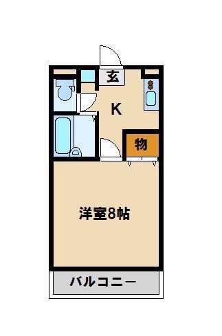 フォンテーヌ(1K/2階)の間取り写真