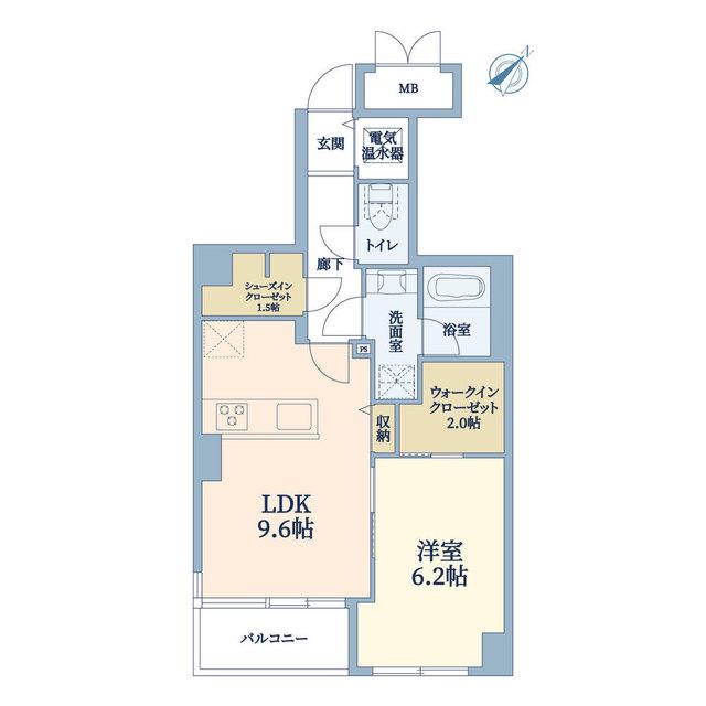 ジュウエル小石川(1LDK/2階)の間取り写真