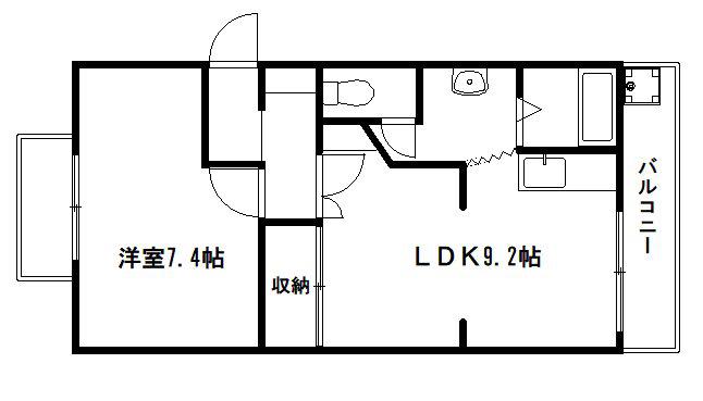 リヴィエラ下鴨(1LDK/2階)の間取り写真