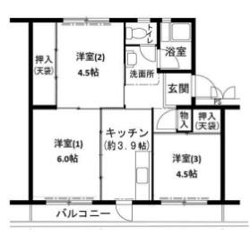 ビレッジハウス志染13号棟(3K/3階)の間取り写真