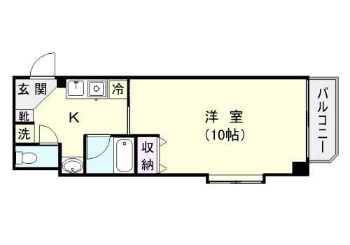 リードIN荒田(1K/4階)の間取り写真