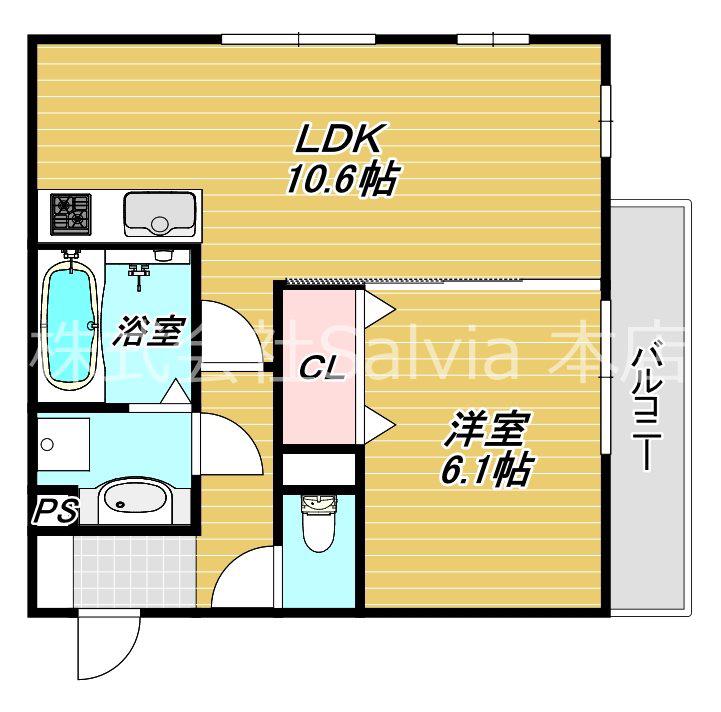 シエロ ベラーノ(1LDK/3階)の間取り写真