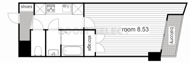 アビターレ豊前(1K/2階)の間取り写真