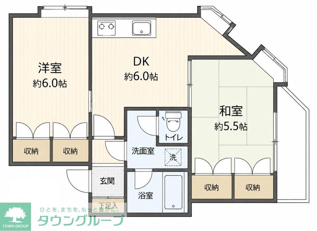 スタンハイツ(2DK/2階)の間取り写真