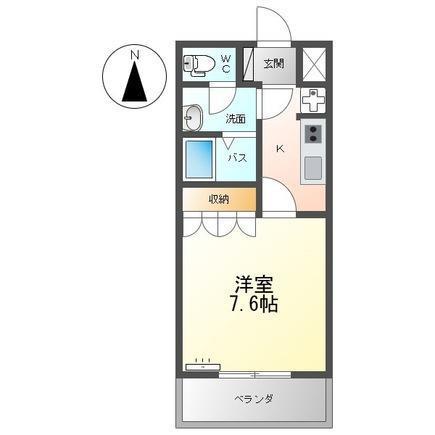 ライラック(1K/2階)の間取り写真
