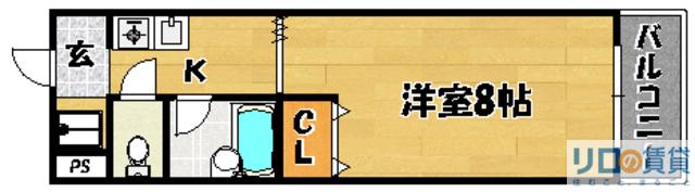 パークサイドアベリア(1K/4階)の間取り写真