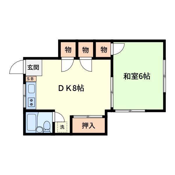 エポックハウス(1DK/1階)の間取り写真