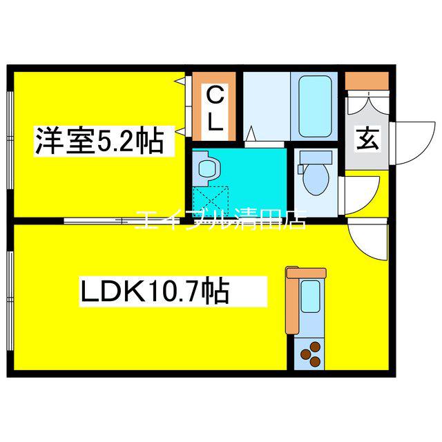 アユミリオン4.3 (1LDK/2階)の間取り写真